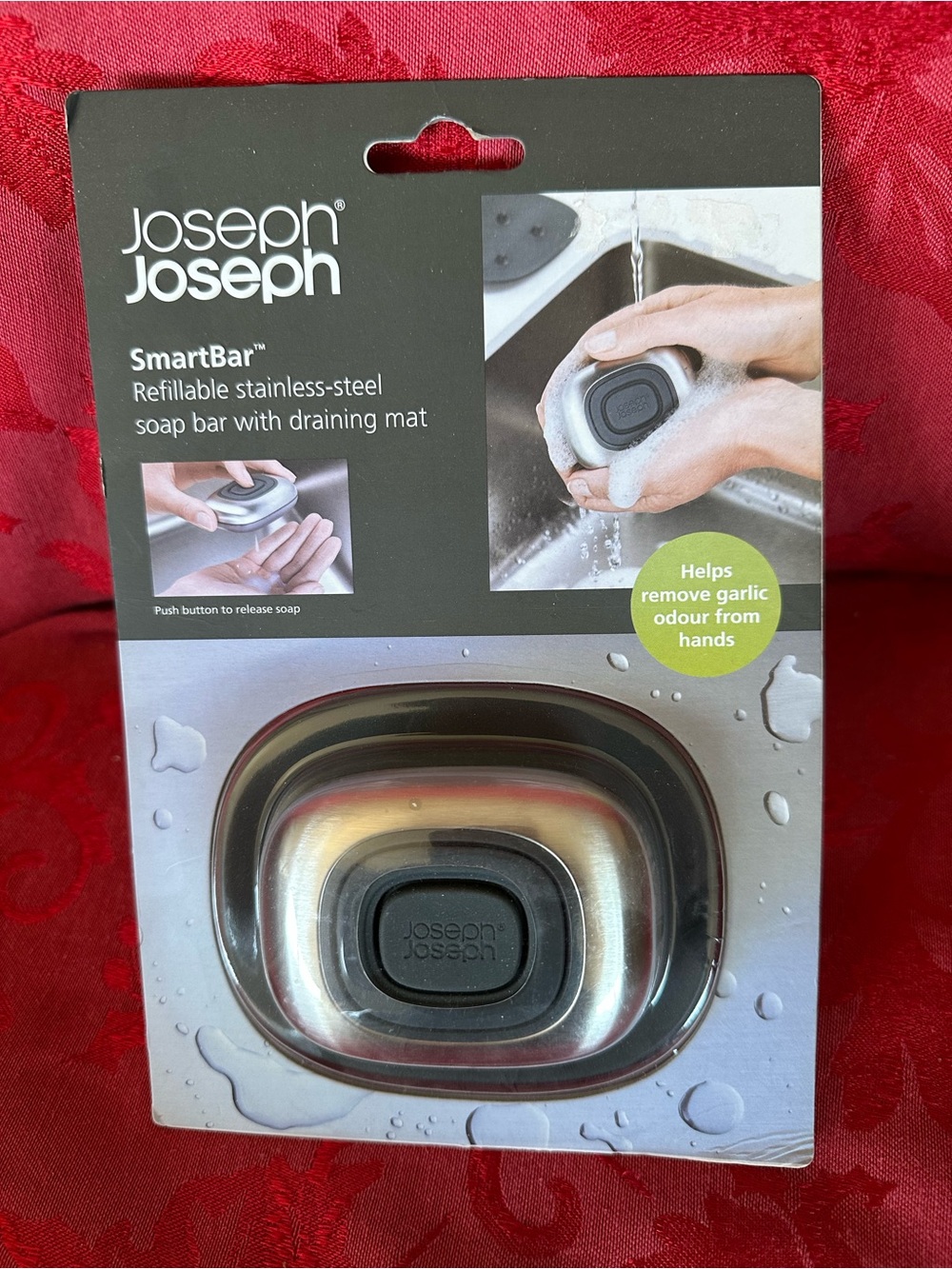 Smart Bar refillable stainless steel soap bar with draining mat